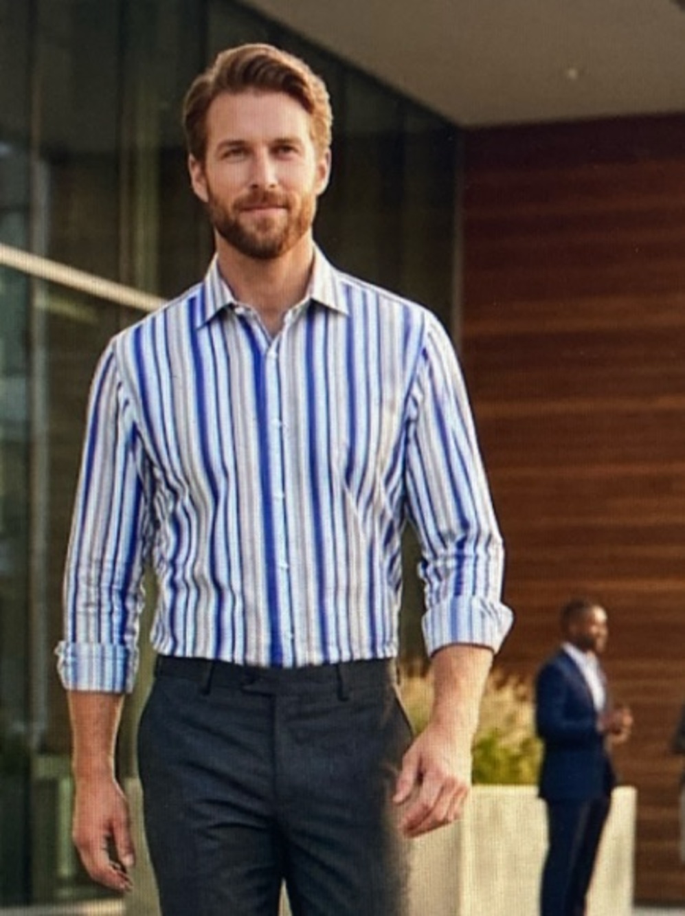 Ted Baker Men's Luxury Multi-Stripe Long Sleeve Button Up Shirt S667